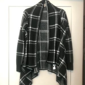 Plaid black & white Merona sweater